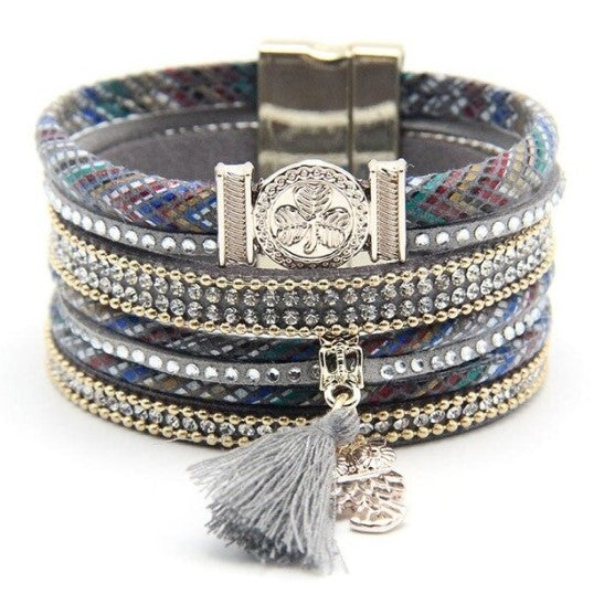 Bracelet avec Hibou en Breloque Or et Noir