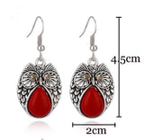 jolies boucles d'oreilles hibou argent rouge