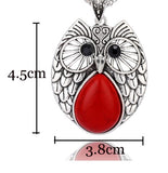 joli bijou hiboux argent rouge pas cher