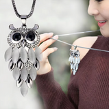 sautoir hibou argent