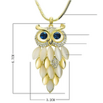 Sautoir Hibou Cristal Blanc