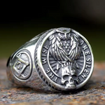bague hibou grande taille en argent avec tete de mort celtique