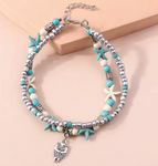 bracelet de cheville femme avec hiboux en argent pas cher
