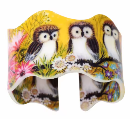 large bracelet hibou et chouette sur arbre