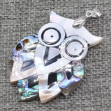 collier avec pendentif hibou nacre