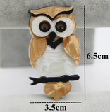 broche hibou en nacre