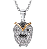 pendentif hibou argent coeur collier pour femme