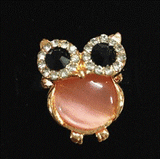 bague rose hibou chouette swarovski