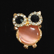 Bague Hibou Cristal Rose
