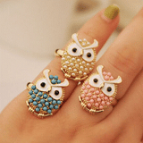 petite bague perle hibou en or pas cher