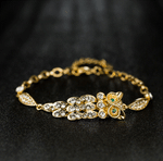 beau bracelet hibou en or avec zirconium pas cher