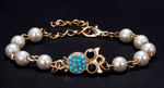 beau bracelet hibou en perles blanches adaptables