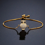 bracelet hibou en or fantaisie original tendance femme