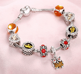 bracelet argent hibou tendance breloque cristal swarovski