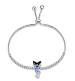 bracelet hibou en argent pour femme chic et classe pas cher faux diamant