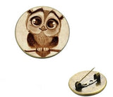 medaillon broche hibou chouette oiseau rapace mignon