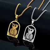 collier pendentif hibou homme