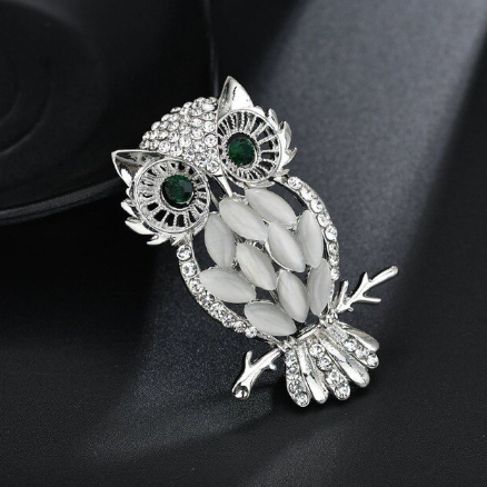 2 pièces broche hibou broches pour femmes cristal strass hibou broches