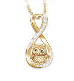 collier dore hibou infini