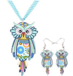 parure bijou hibou bleu original femme