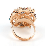 belle bague hibou chouette rapace coloré en or