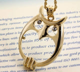 loupe hibou en or pendentif collier pas cher