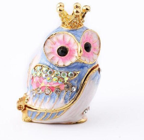 Boîte à Bijoux / Pot à Aromathérapie En Céramique Hibou Coloré Avec Couvercle - Décoration De Bureau Et Chambre, 6x6x6 Cm