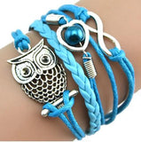 bracelet épais hibou bleu pas cher