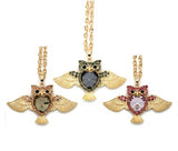 pendentif hibou en or ailes ouvertes