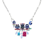 collier hibou original breloques